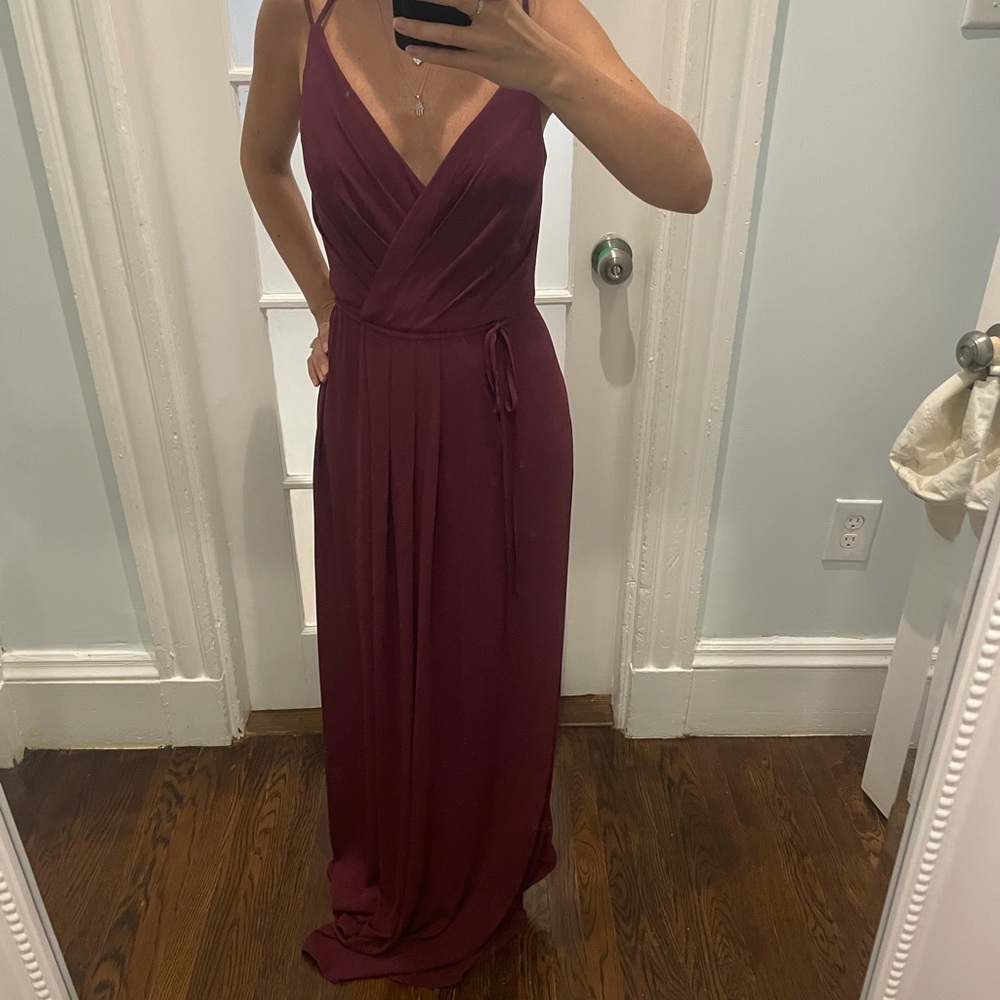 David’s Bridal wrap bridesmaid dress